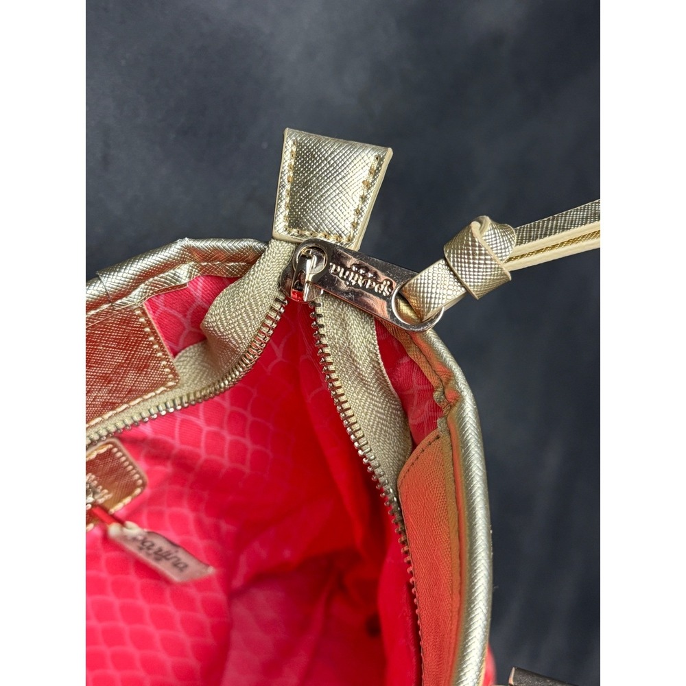 Spartina 449 Flamingo Floral Tote Bag Pink Gold Tropical Beach Summer Shoulder - Picture 12 of 16